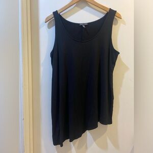 Eileen Fisher Large Black Asymmetrical Tunic Viscose/Lycra Blend